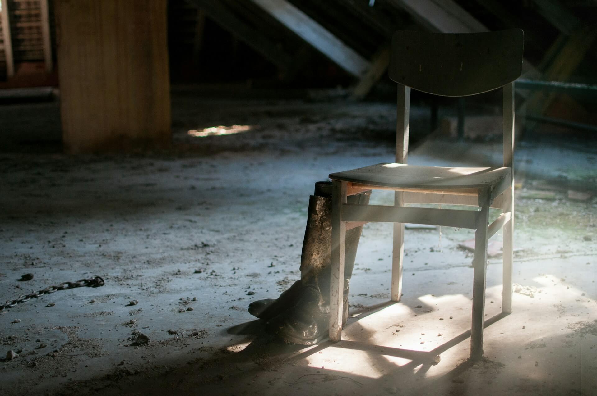 empty chair in an empty room